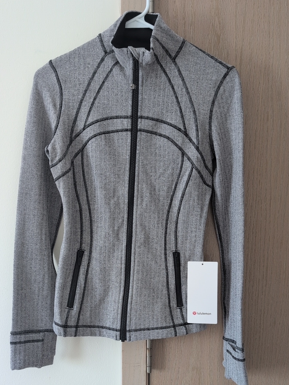 lululemon athletica Heather Gray Stitch-Detail Zip Jacket - Size 4/S